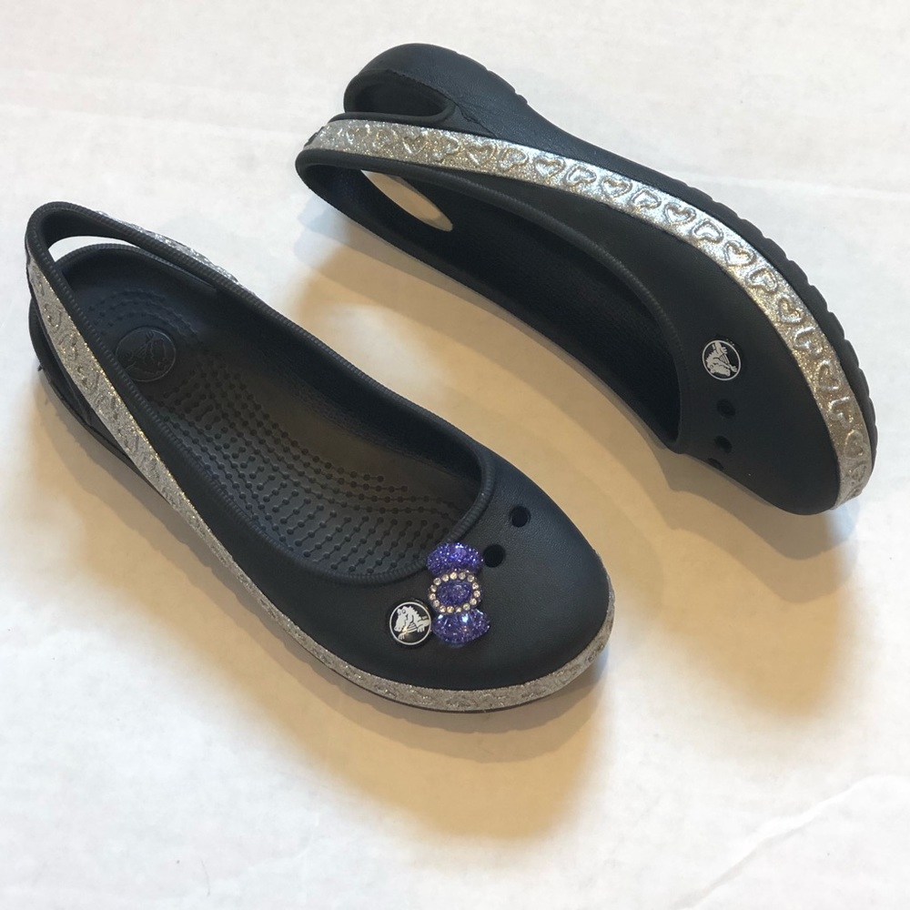 CROCS girls black sparkle